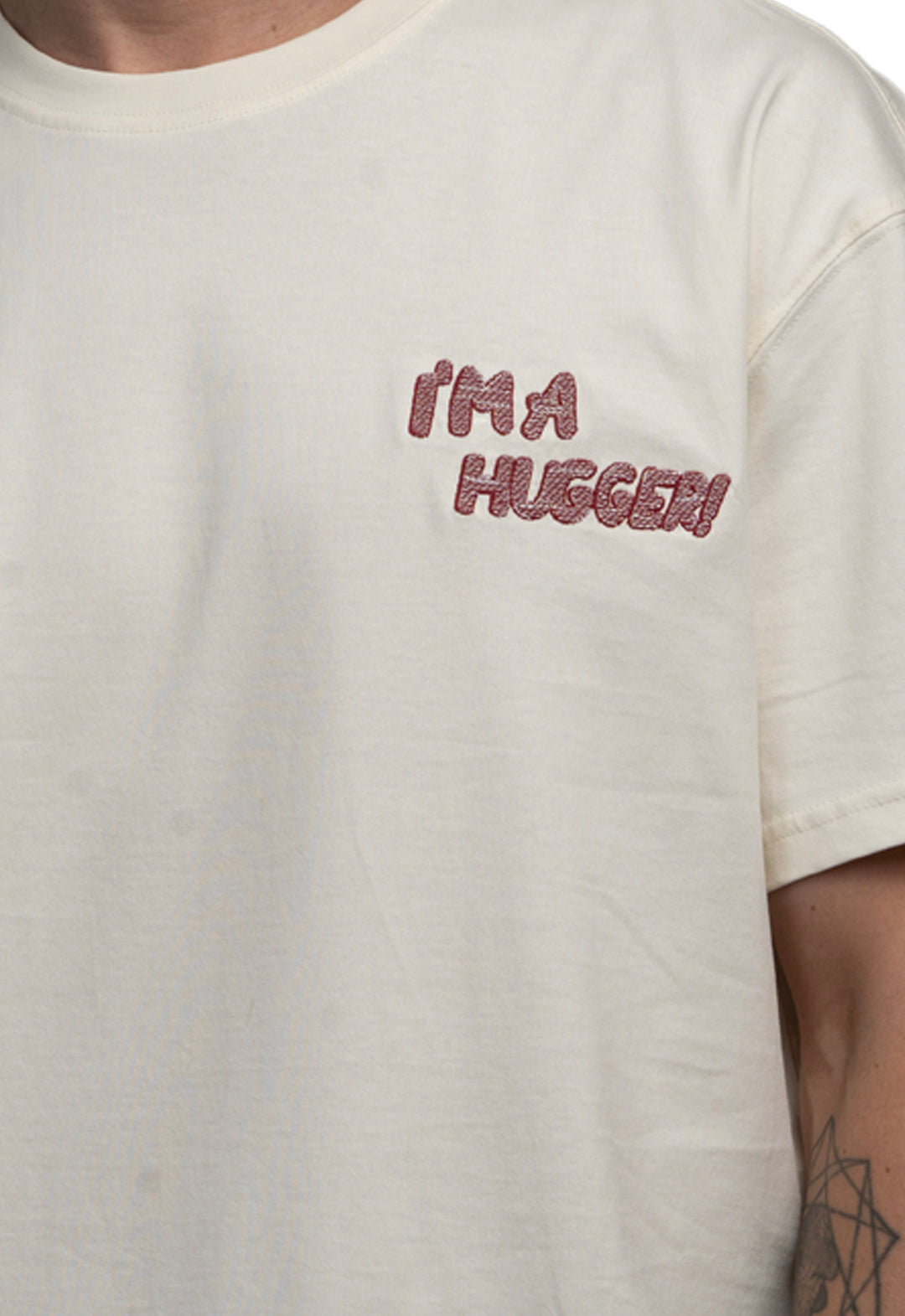 OVERSIZED BACK PRINT GRAPHIC T-SHIRT - CREAM