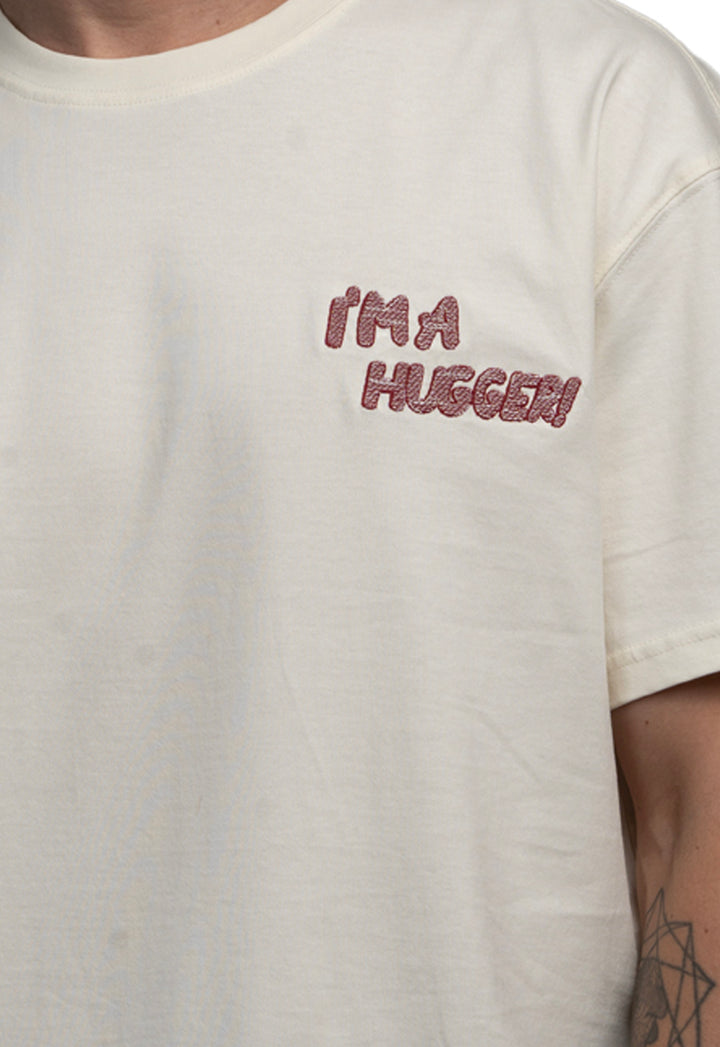 OVERSIZED BACK PRINT GRAPHIC T-SHIRT - CREAM