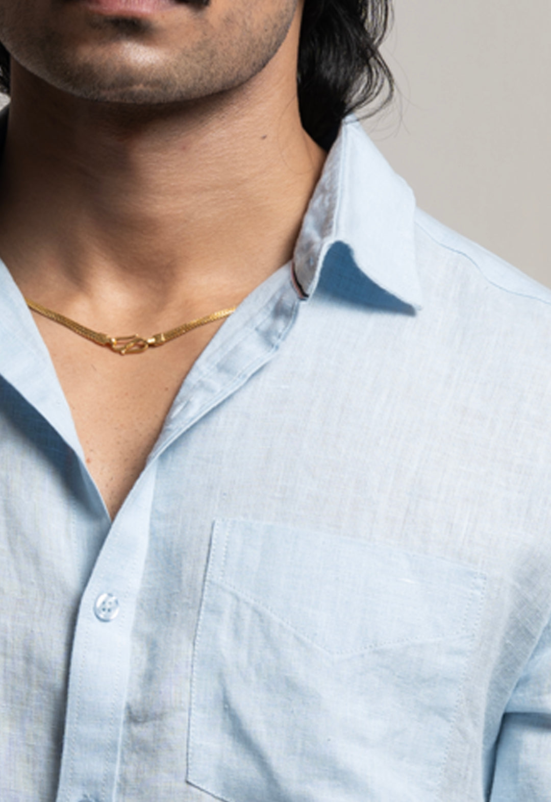 Classic 100% Linen Shirt - SKY