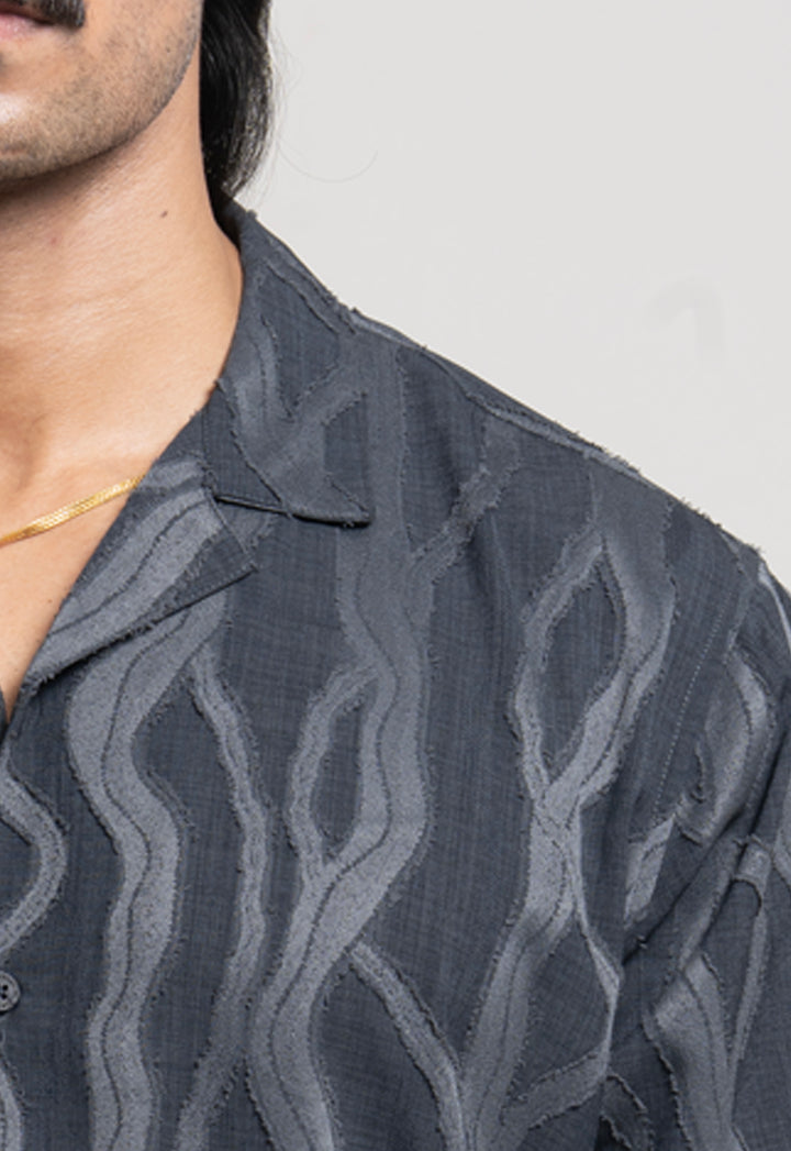 Textured Shirt for Men - Anthra