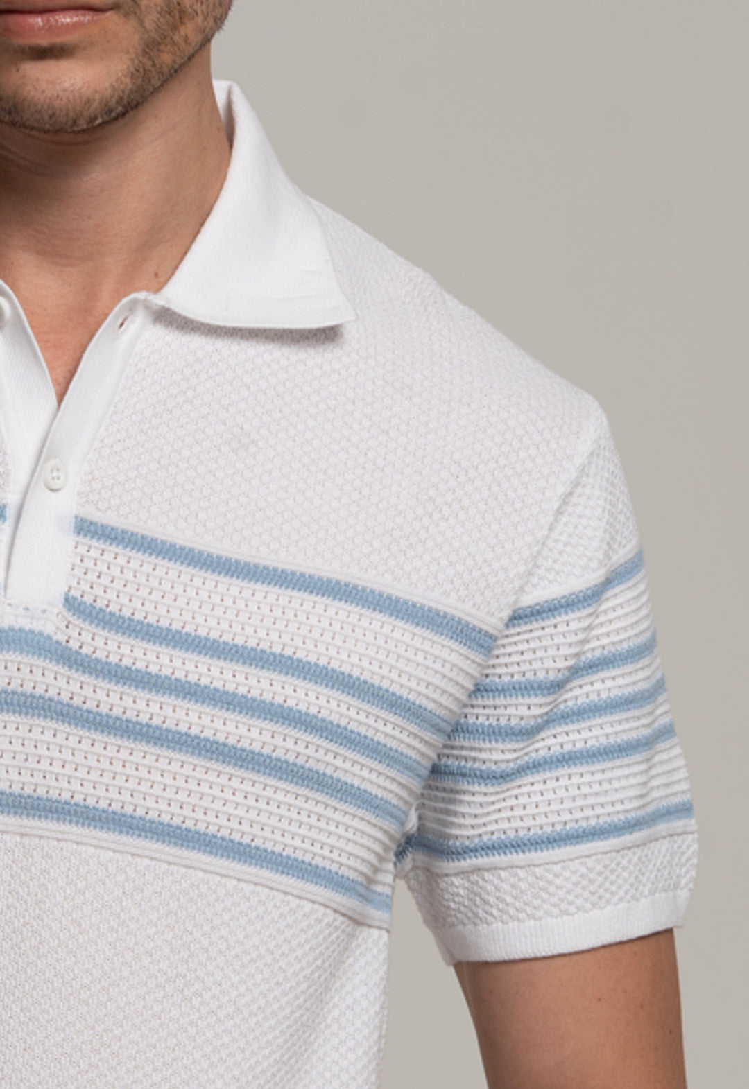 White Comfort Knit Polo T-Shirt
