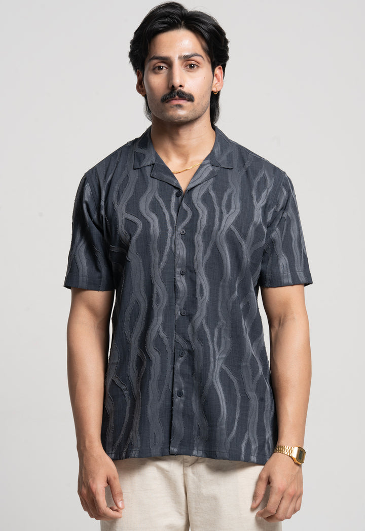 Textured Shirt for Men - Anthra