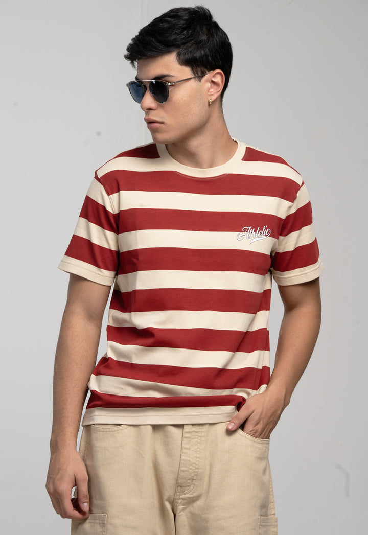 Regular Fit striper T-shirt - Beige