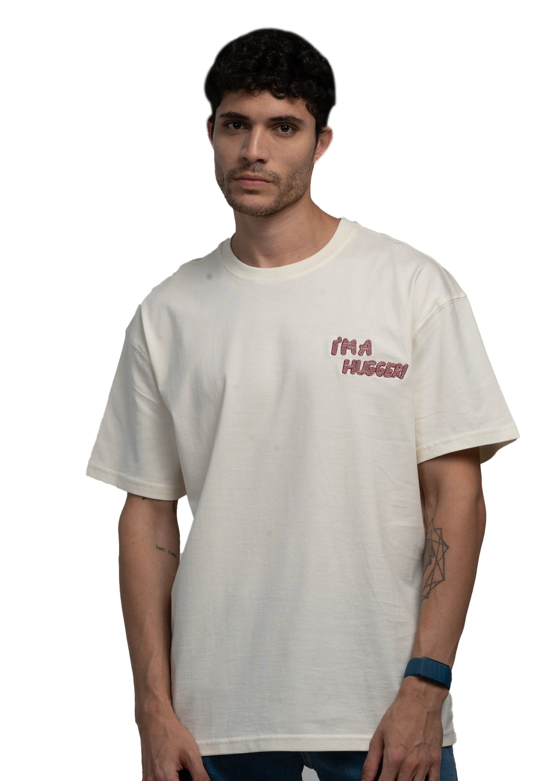 OVERSIZED BACK PRINT GRAPHIC T-SHIRT - CREAM