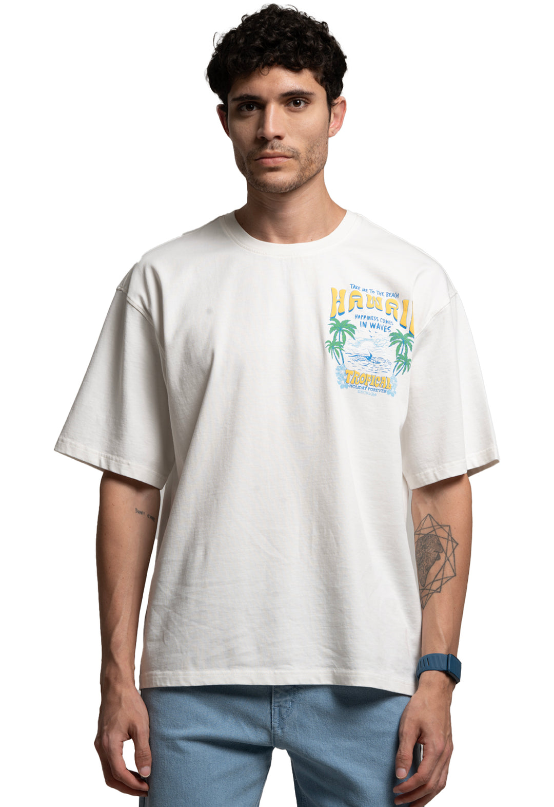 OVERSIZED GRAPHIC PRINT T-SHIRT - OFFWHITE
