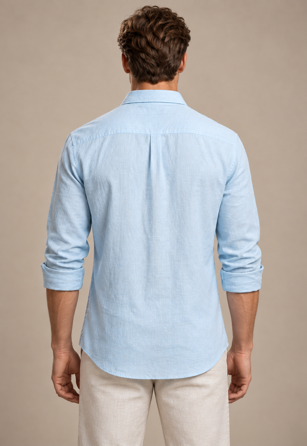 Classic 100% Linen Shirt – Sky