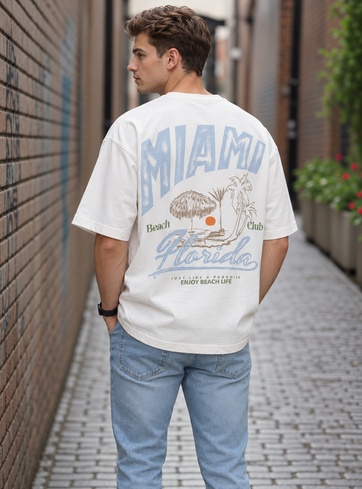 Graphic Drop Shoulder T-Shirt – Off White