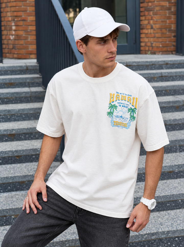 GRAPHIC DROP SHOULDER T-SHIRT - OFFWHITE
