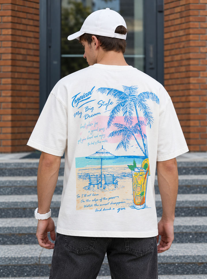GRAPHIC DROP SHOULDER T-SHIRT - OFFWHITE
