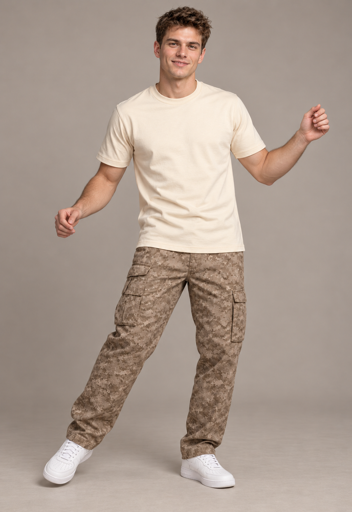 BASIC REGULAR FIT T-SHIRT - BEIGE