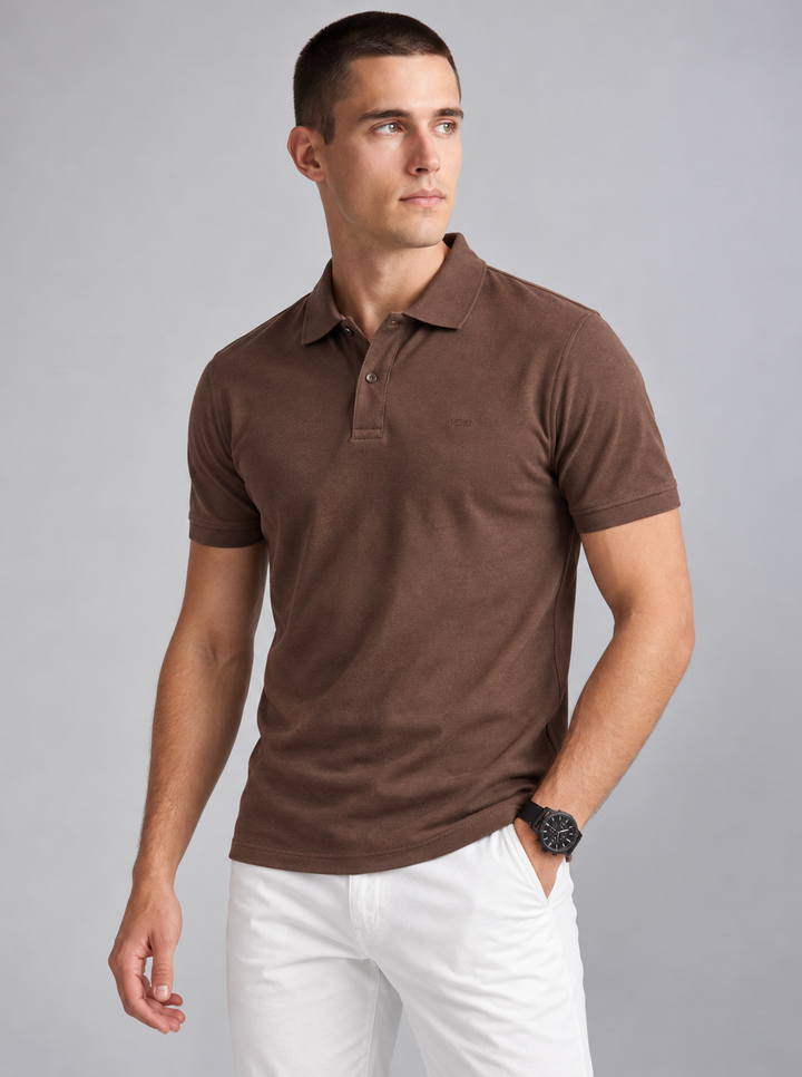 Basic Polo T-Shirt – Coffee