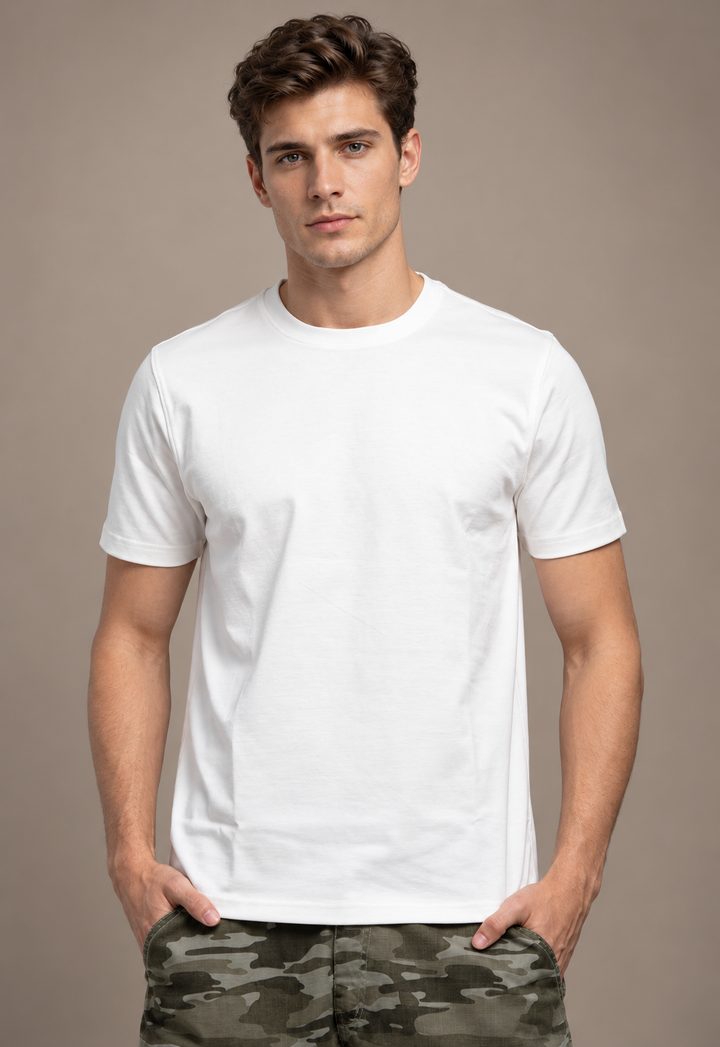 BASIC REGULAR FIT T-SHIRT - OFFWHITE