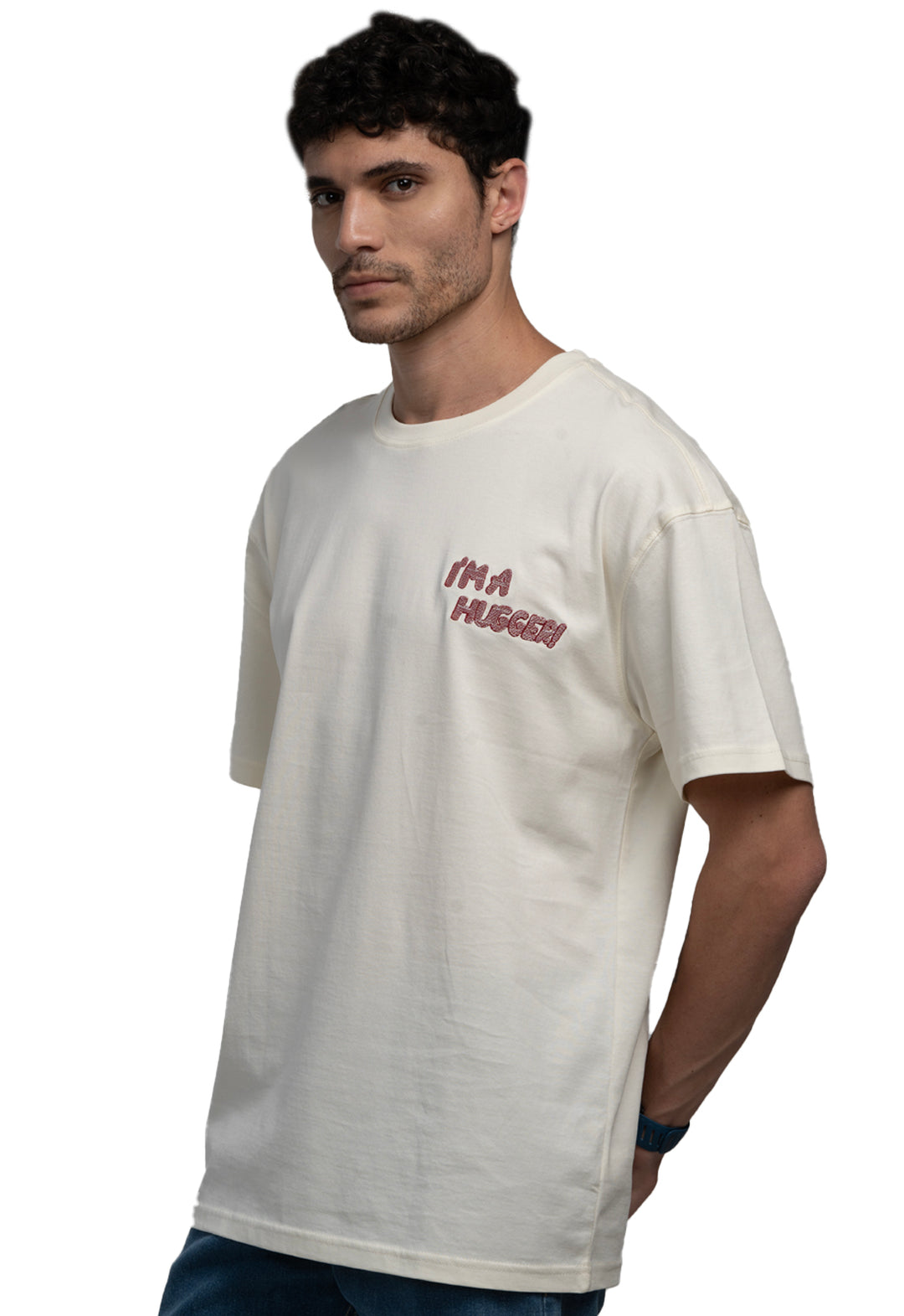 OVERSIZED BACK PRINT GRAPHIC T-SHIRT - CREAM