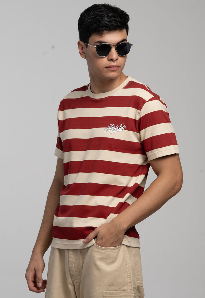 Regular Fit striper T-shirt - Beige