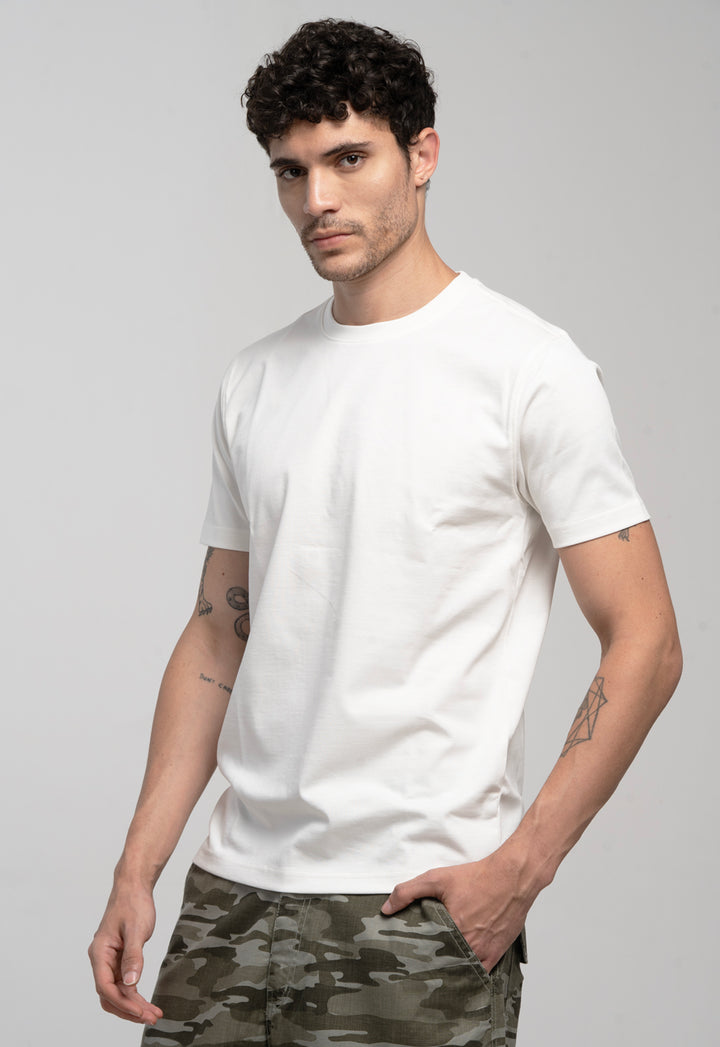 REGULAR FIT COTTON T-SHIRT - OFFWHITE