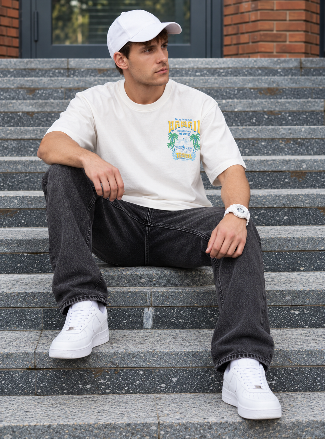 GRAPHIC DROP SHOULDER T-SHIRT - OFFWHITE