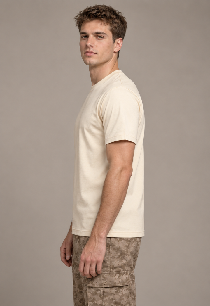 BASIC REGULAR FIT T-SHIRT - BEIGE