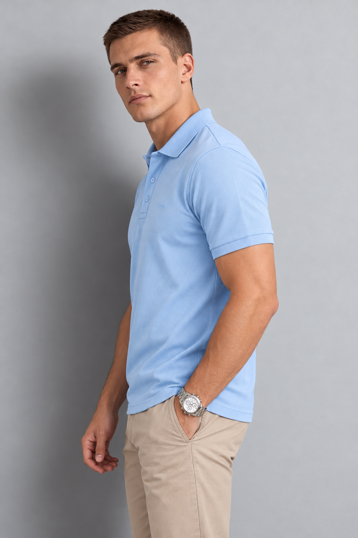 Basic Polo T-Shirt – Sky