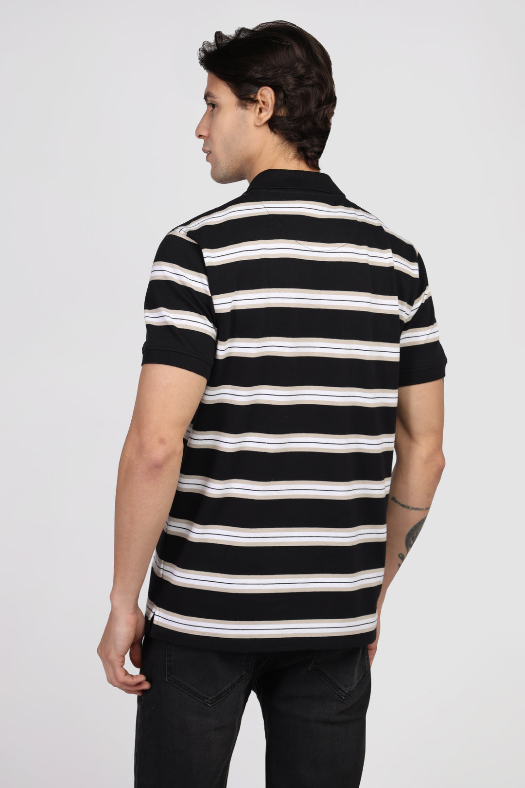 Striper Cotton Polo T-shirt