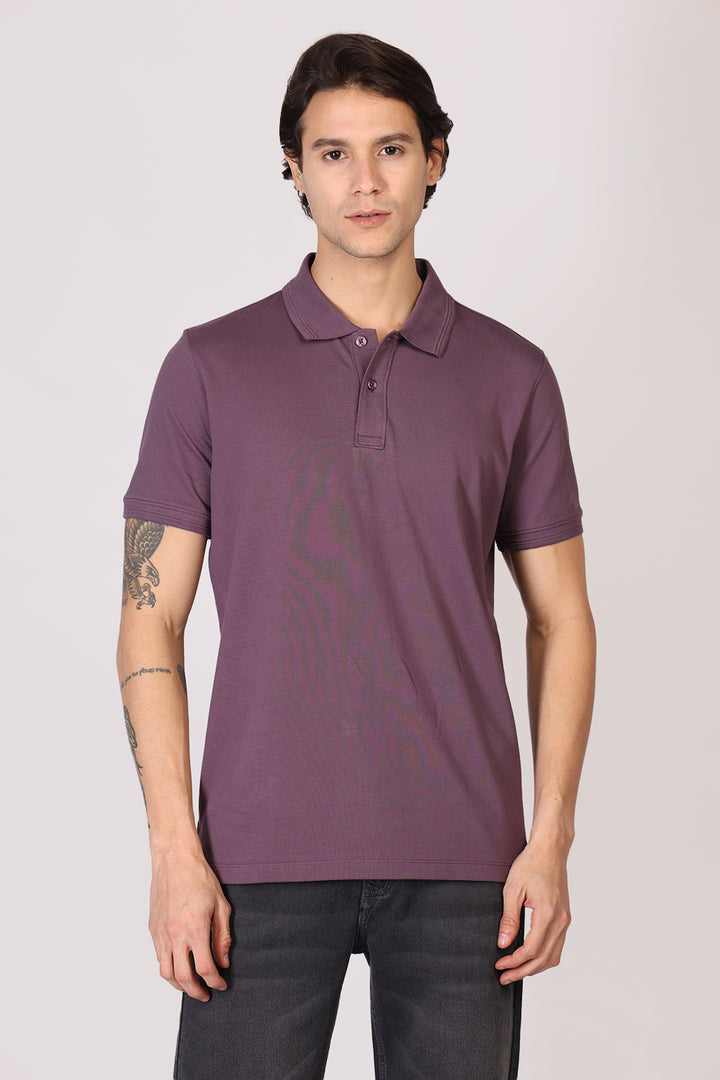 Cotton Rich Solid Polo T-shirt