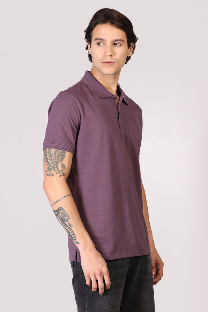 Cotton Rich Solid Polo T-shirt