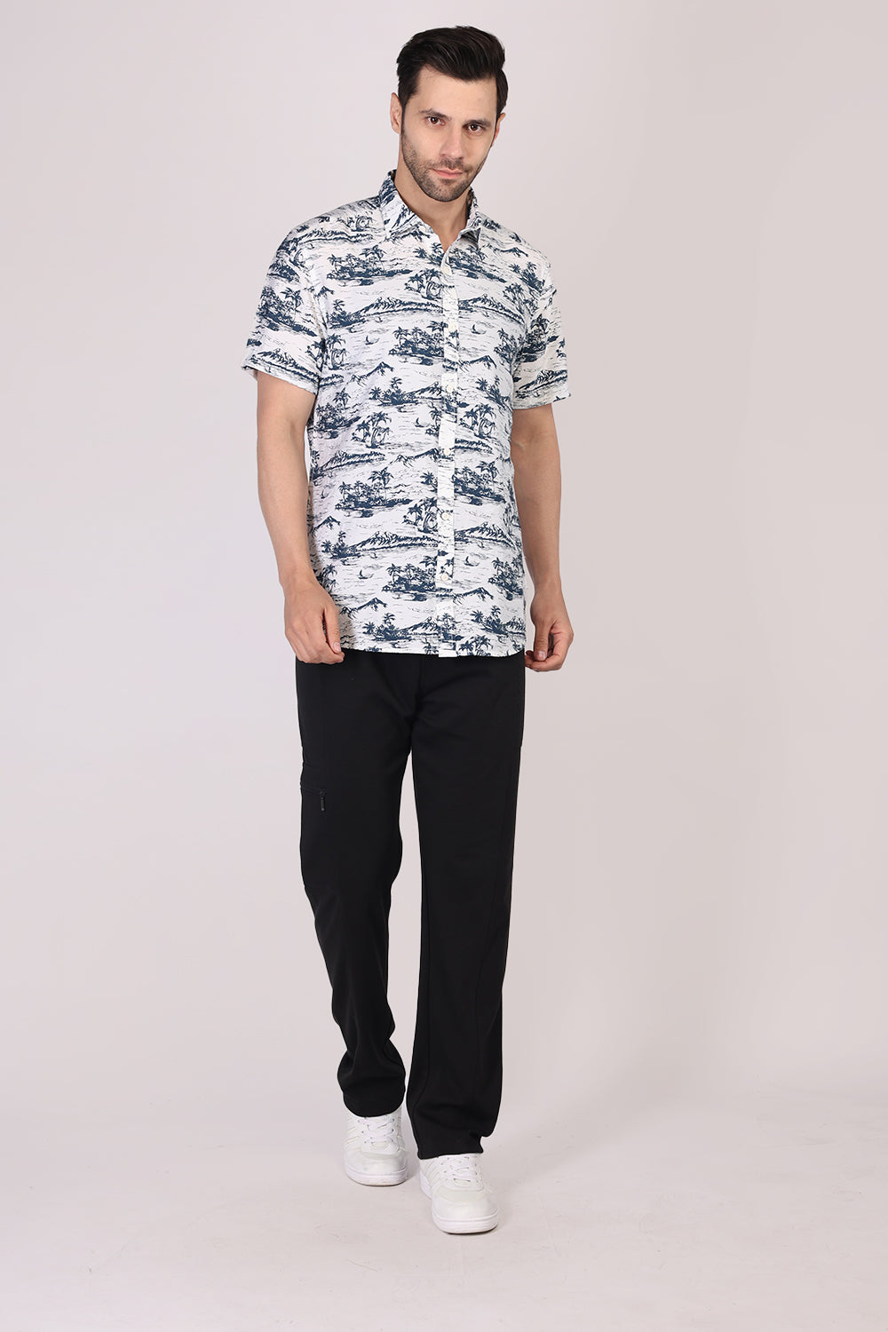Men Cotton Half Sleeve All-Over Printed Casual Shirt