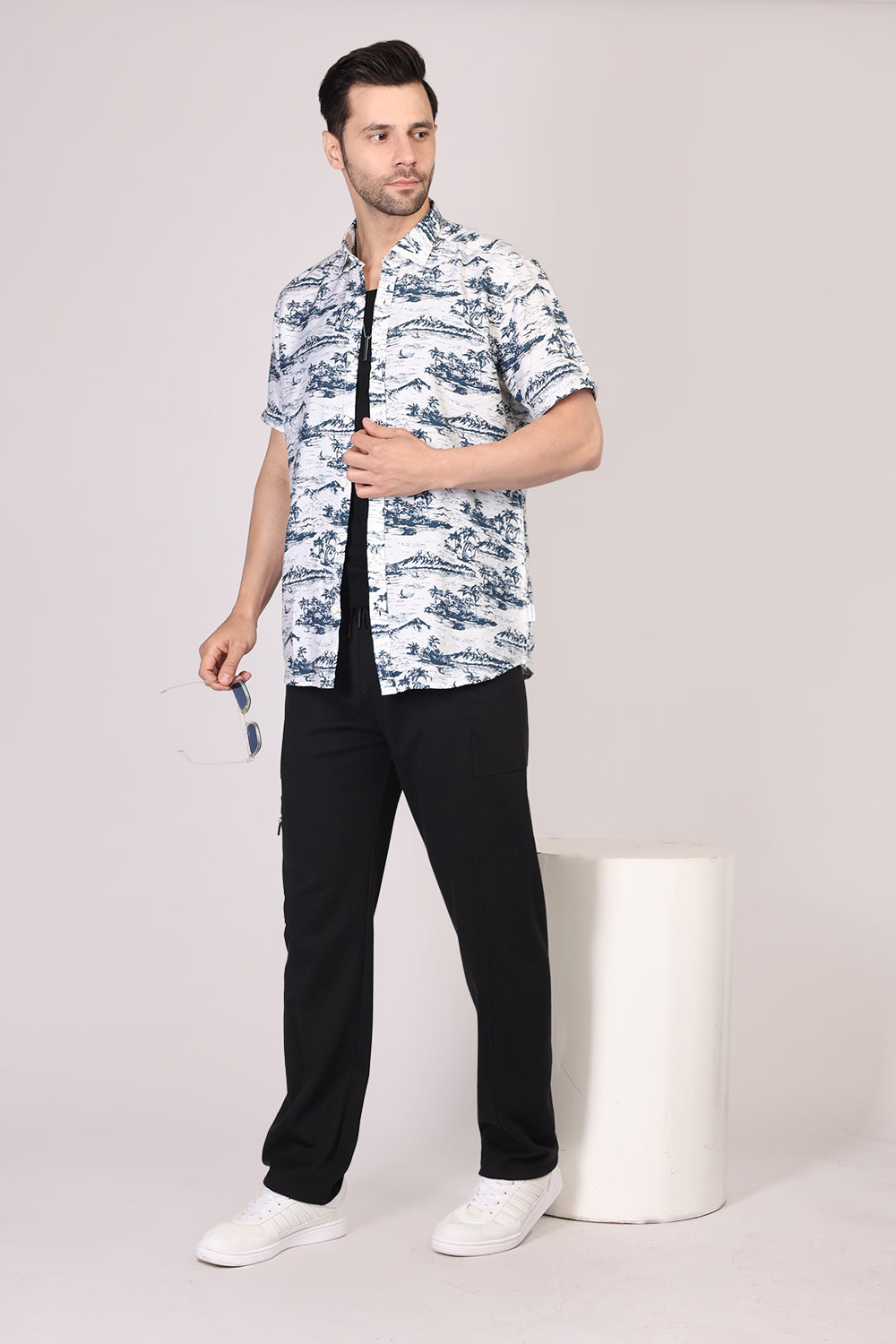 Men Cotton Half Sleeve All-Over Printed Casual Shirt