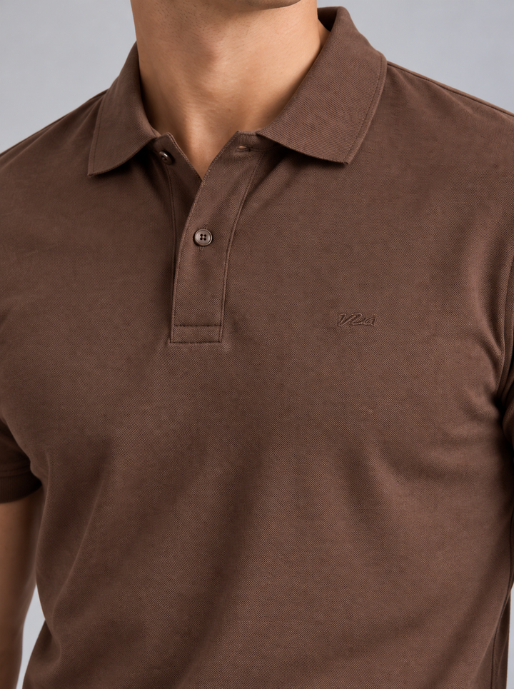 Basic Polo T-Shirt – Coffee