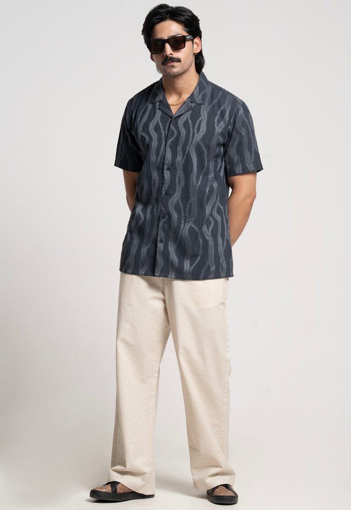 Textured Shirt for Men - Anthra