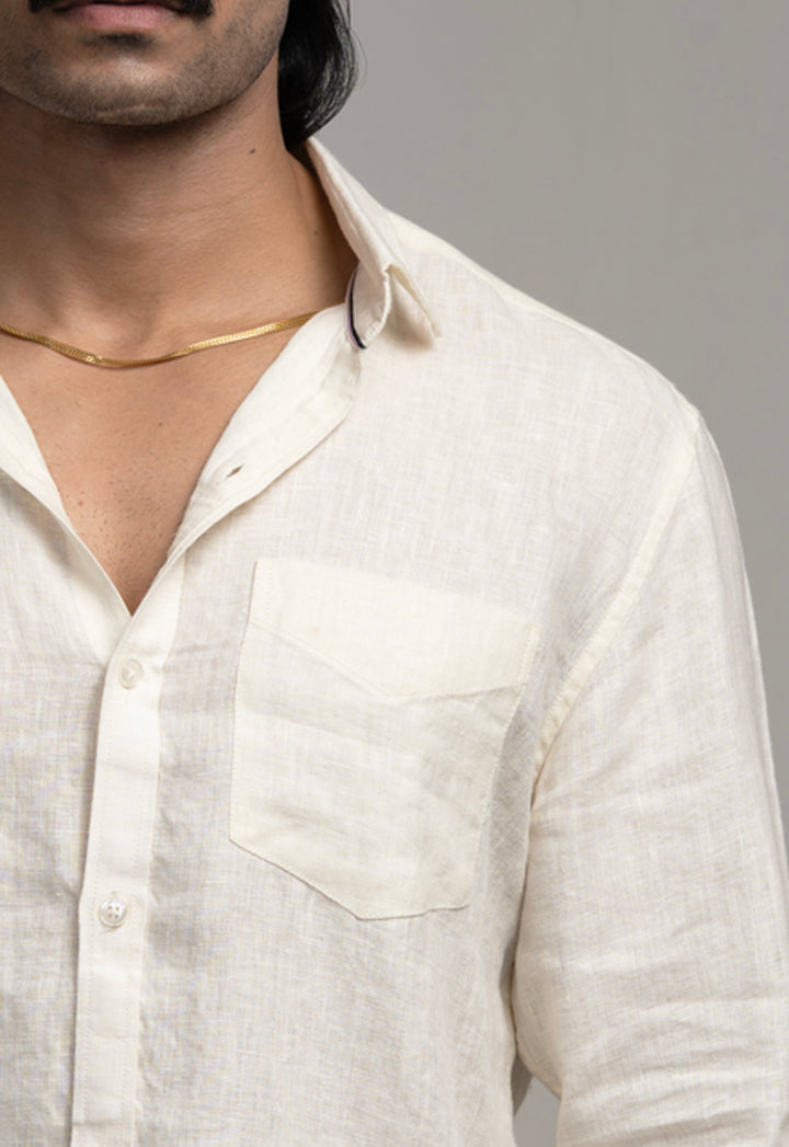 Classic 100% Linen Shirt - Off White