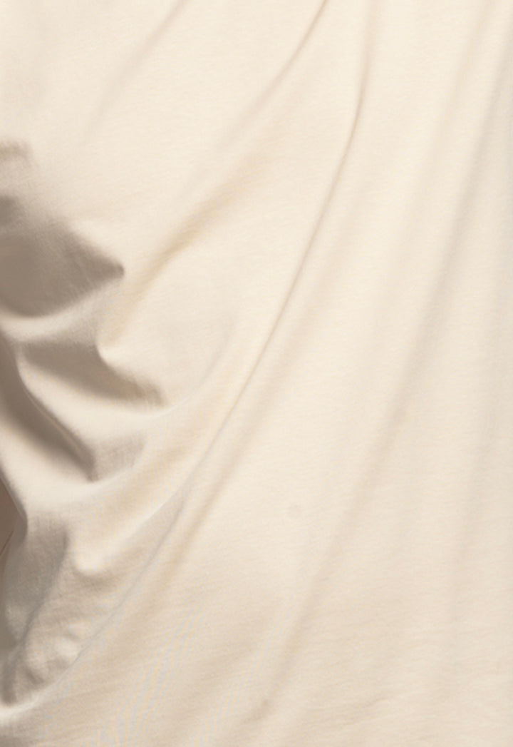 REGULAR FIT COTTON T-SHIRT - BEIGE