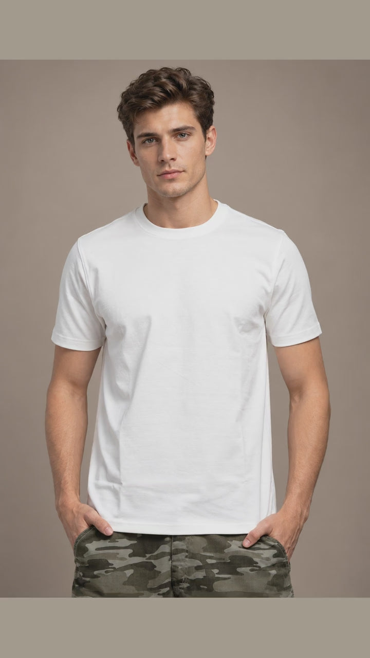 BASIC REGULAR FIT T-SHIRT - OFFWHITE